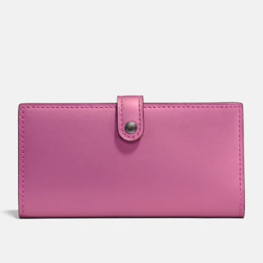 Slim Trifold Wallet With Floral Bow Print Interior